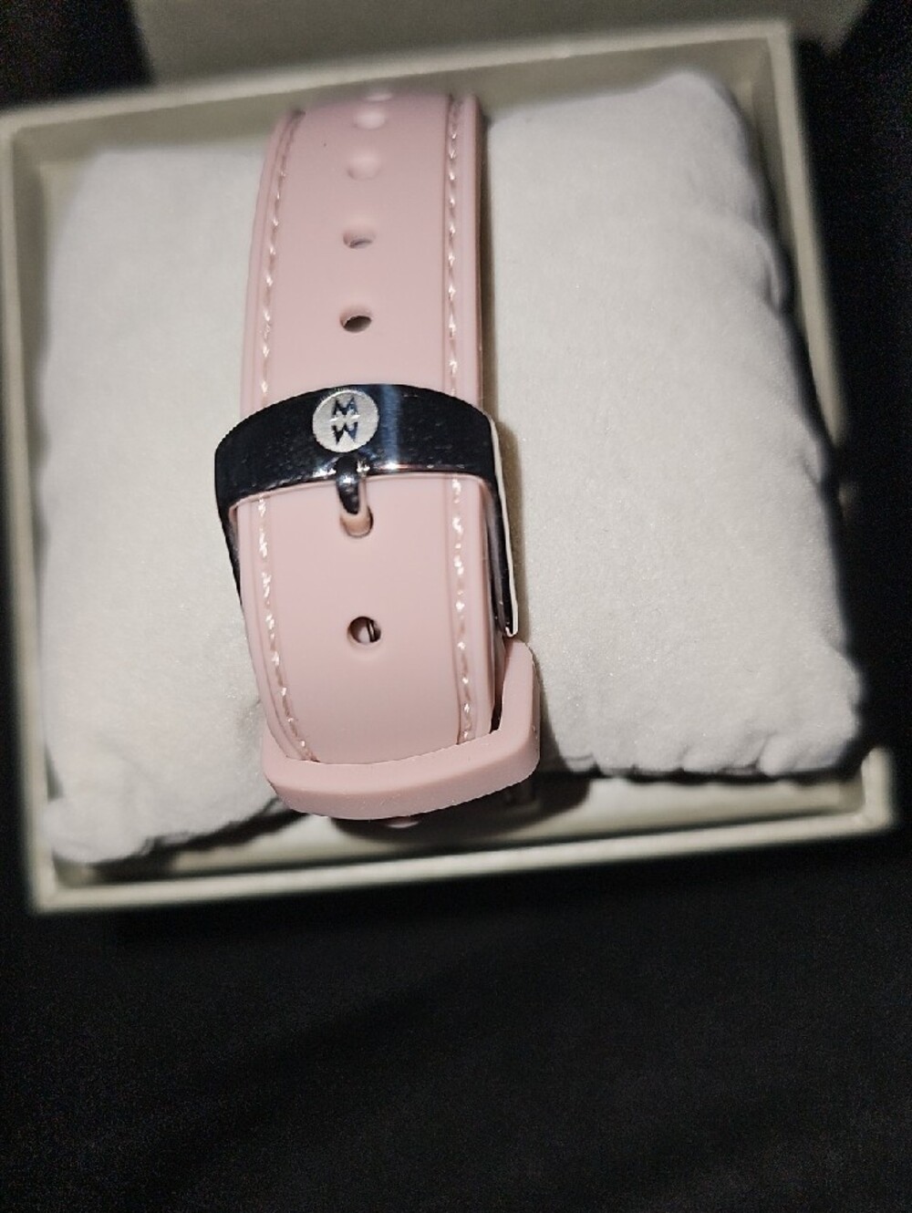 Michele Rose Gold-Tone Case Watch with Pink Strap and Silver Dial - Picture 3 of 4